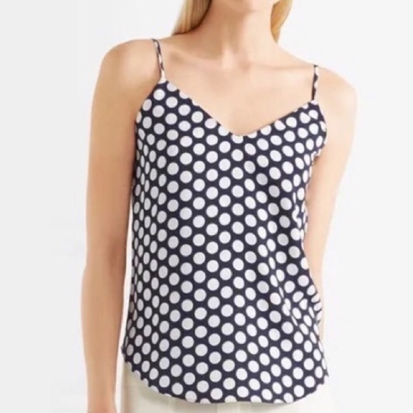 J. Crew Tops - J. Crew Dolly Polka Dot V-Neck Camisole Navy & White, 14